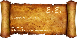 Eisele Edvin névjegykártya